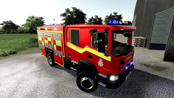 Мод «Scania UK Fire Engine» для Farming Simulator 2019