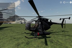 Мод «MH6 Little Bird helicopter» для Farming Simulator 2019 4