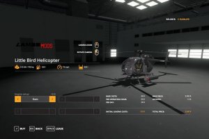 Мод «MH6 Little Bird helicopter» для Farming Simulator 2019 3